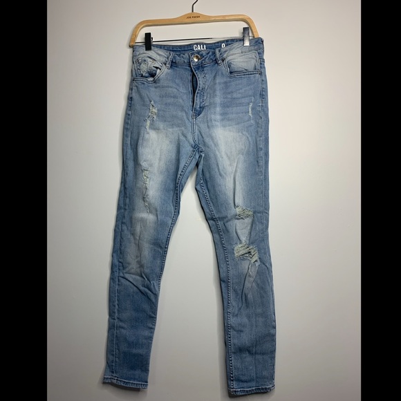 High Waisted Distressed Skinny Jeans - Picture 1 of 3